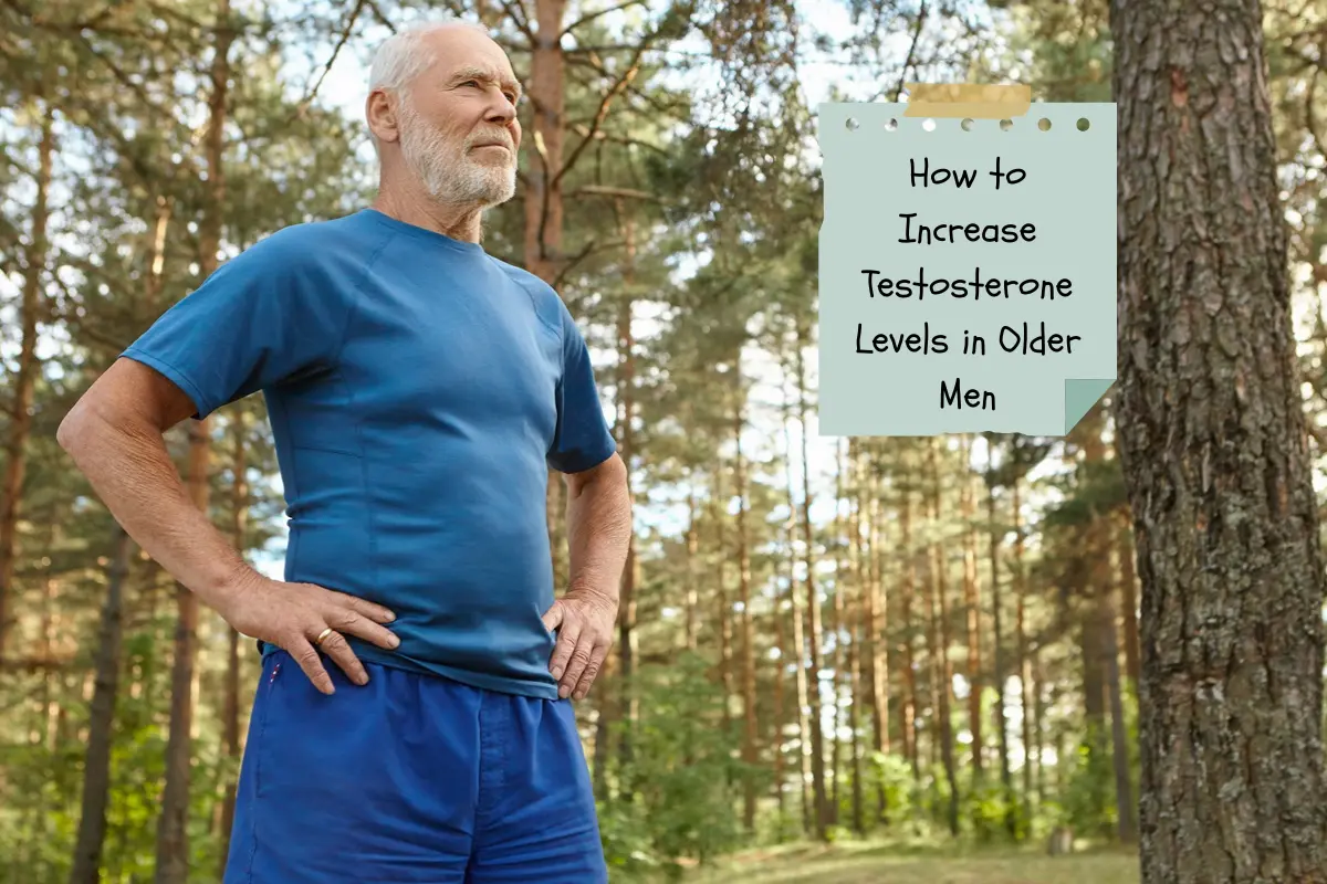 Fit older man smiling outdoors representing vitality and high testosterone levels.