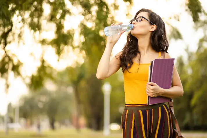 Student Drinking Water