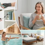 A calm and brightly lit home environment showing a person comfortably holding a warm ceramic mug with both hands, highlighting joint protection and ergonomic comfort. This clean, modern lifestyle image beautifully illustrates practical tips on how to make daily life easier with arthritis.